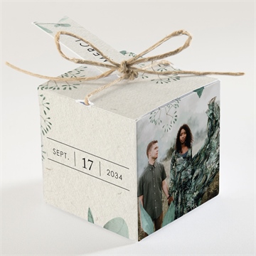 Boîte de dragées mariage sauvage - Dos de la boîte