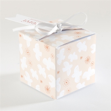 Boîte de dragées baptême l'envolée - Dos de la boîte