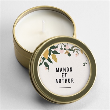 Bougie mariage vintage champetre pocketfold