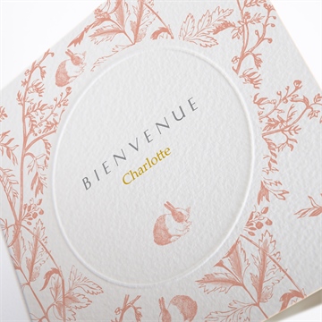 Faire-part naissance notre joie - ZOOM gauffrage