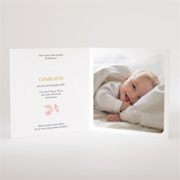 Faire-part naissance notre joie - Intérieur du faire-part