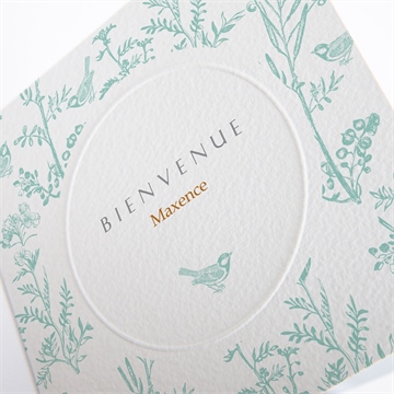 Faire-part naissance tradition - ZOOM gauffrage