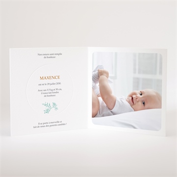 Faire-part naissance tradition - Intérieur du faire-part