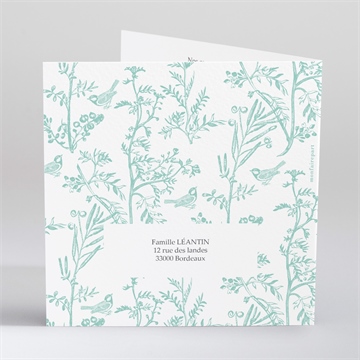 Faire-part naissance tradition - Dos du faire-part