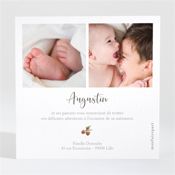 Remerciement naissance joyeux compères - Dos du remerciement