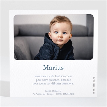 Remerciement baptême horizons - Dos de la carte