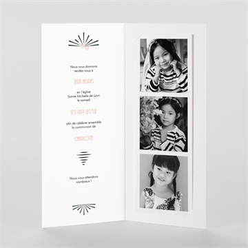 Faire-part communion beauté essentielle photomaton - Intérieur du faire-part