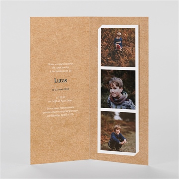 Faire-part communion tout un symbole photomaton - Intérieur du faire-part