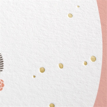 Faire-part de baptême initiales à motifs dorure - Marquage à chaud OR