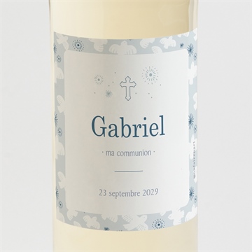 Etiquette de bouteille communion vertige bougie argent