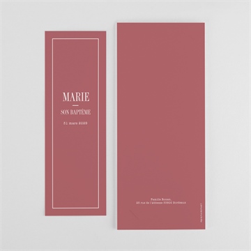 Faire-part de baptême polaroid chic ! photomaton - Dos du faire-part