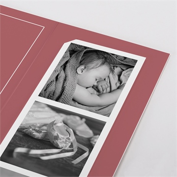 Faire-part de baptême polaroid chic ! photomaton - Détail du faire-part