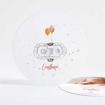 Faire-part naissance tendre aquarelle dorure