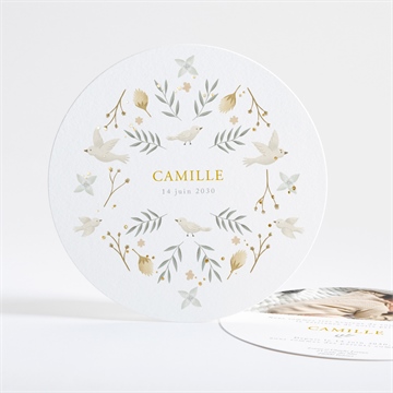 Faire-part naissance célébration dorure