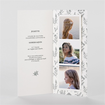 Faire-part communion rayonnement photomaton - Intérieur du faire-part