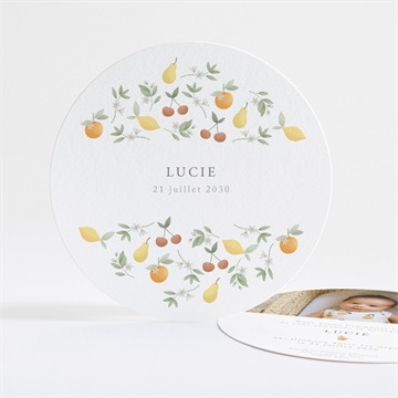 Faire-part naissance poésie d'eté - rond