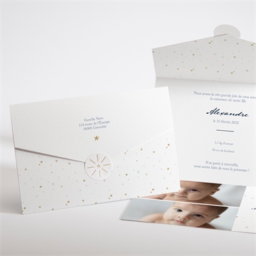 Faire-part naissance étoile enveloppe