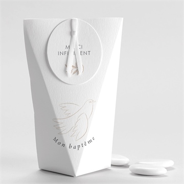 Boîte de dragées baptême initiales d'or étui