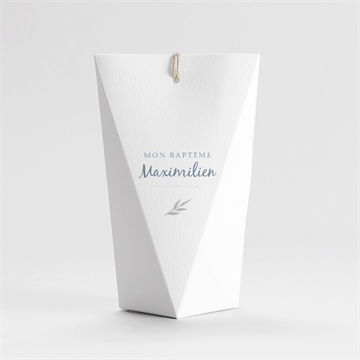 Boîte de dragées baptême mosaïque de photos étui - Dos de la boîte