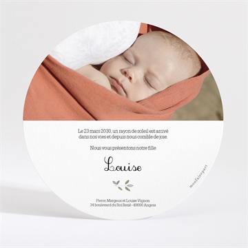 Faire-part naissance ma petite clairière dorure - Dos du faire-part