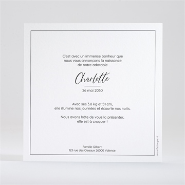 Faire-part naissance mon petit pola carré - Dos de la carte