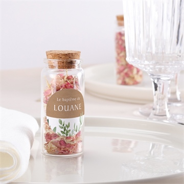 Mignonette baptême kraft végétal sticker - Mise en situation