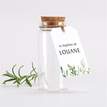 Mignonette baptême kraft végétal étiquette
