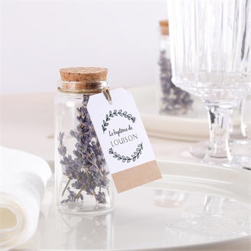 Mignonette baptême petit programme étiquette - Mise en situation