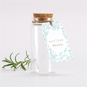 Mignonette baptême gravure en rond magnet