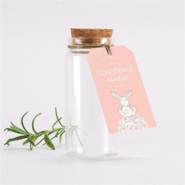 Mignonette baptême petit lapin baptême étiquette