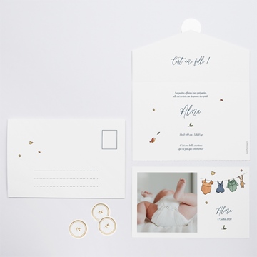 Faire-part naissance petit bout'chou enveloppe - Vue d'ensemble