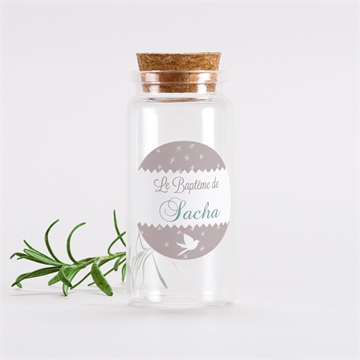 Mignonette baptême colombe et banderoles sticker