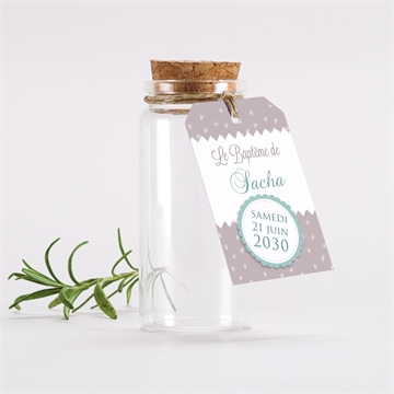 Mignonette baptême colombe et banderoles