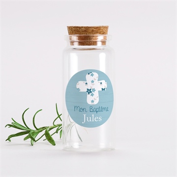 Mignonette baptême noeud et croix sticker