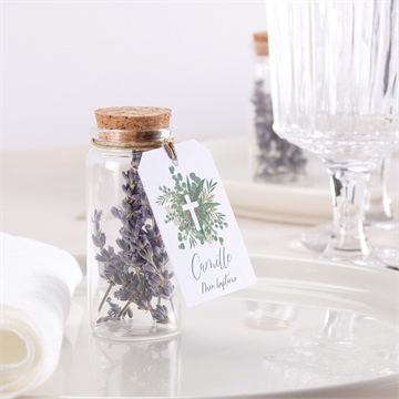 Mignonette baptême grâce étiquette - Mise en situation