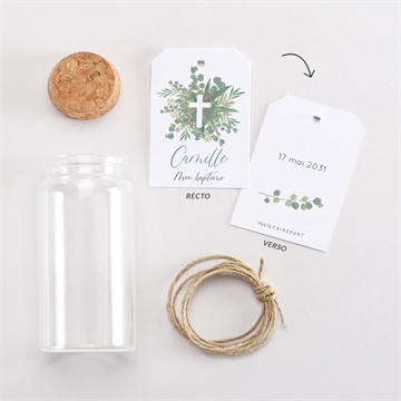 Mignonette baptême grâce étiquette - Vue d'ensemble