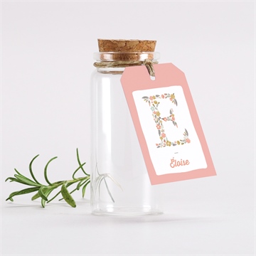 Mignonette baptême initiales à motifs