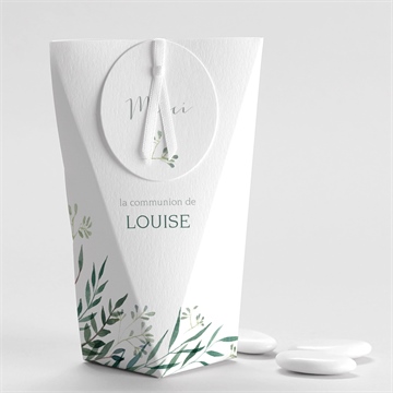 Boîte de dragées communion touche champêtre étui