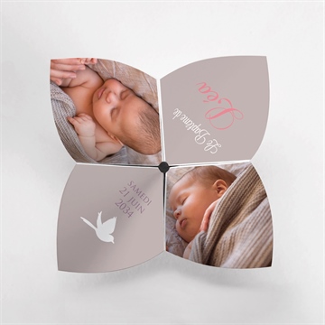 Faire-part de baptême rondeur et douceur ! cocotte - Vue du dessus