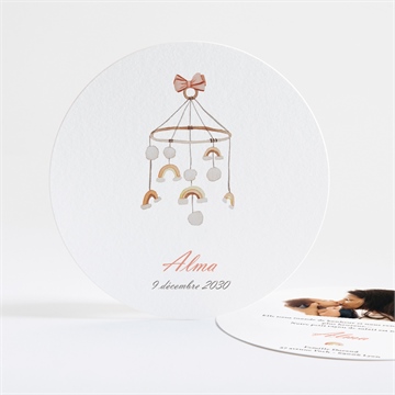 Faire-part naissance joli petit mobile rond