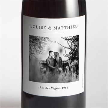 Etiquette de bouteille mariage date gravée