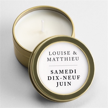 Bougie mariage date gravée