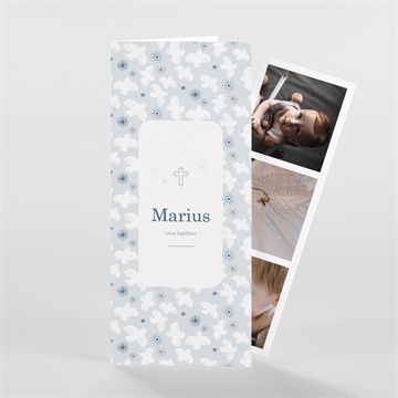 Faire-part de baptême horizons photomaton