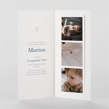 Faire-part de baptême horizons photomaton - Intérieur du faire-part