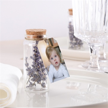 Mignonette baptême photos miniatures étiquette - Mise en situation