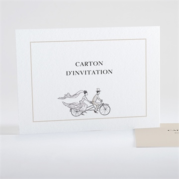 Carton d'invitation mariage vélo au vent !