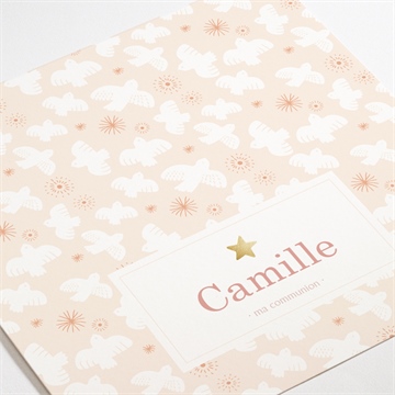 Faire-part communion toujours plus haut dorure - Détail du faire-part