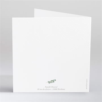 Faire-part de baptême belle journée - Dos du faire-part