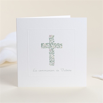 Faire-part communion printanier