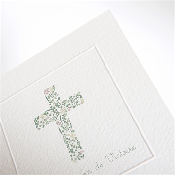 Faire-part communion printanier - Détail du faire-part